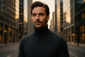 Wer sind diese Männer, die Rollkragenpullover tragen?